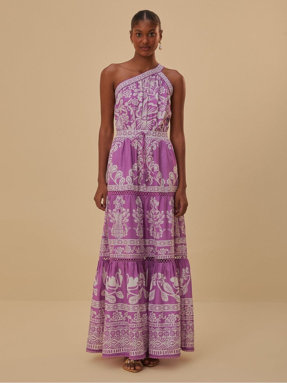 Farm Rio Lilac Sweet Garden Maxi Dress- Women's Size Medium